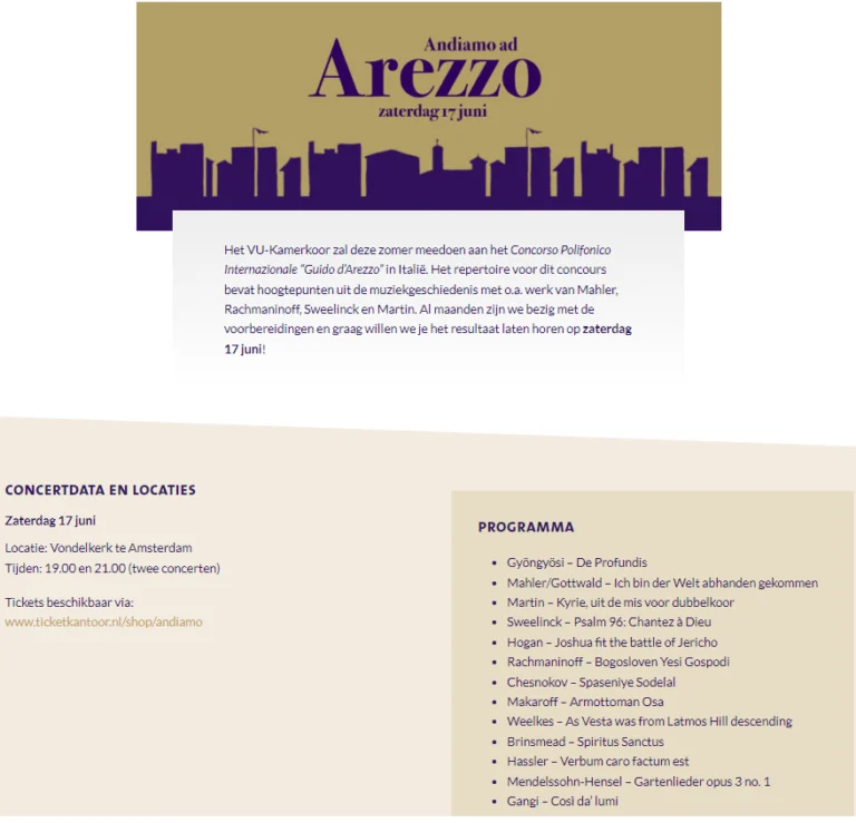 VU Kamerkoor performed my piece in concert